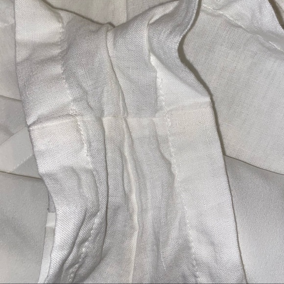 Urban Outfitters linen blend white shorts romper w/ tie belt size 10 - Picture 4 of 8